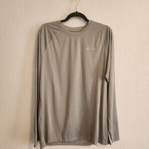 Pretchic Mens Size Large Gray UPF 50+ UV Sun Protection Athletic Long Sleeve NEW